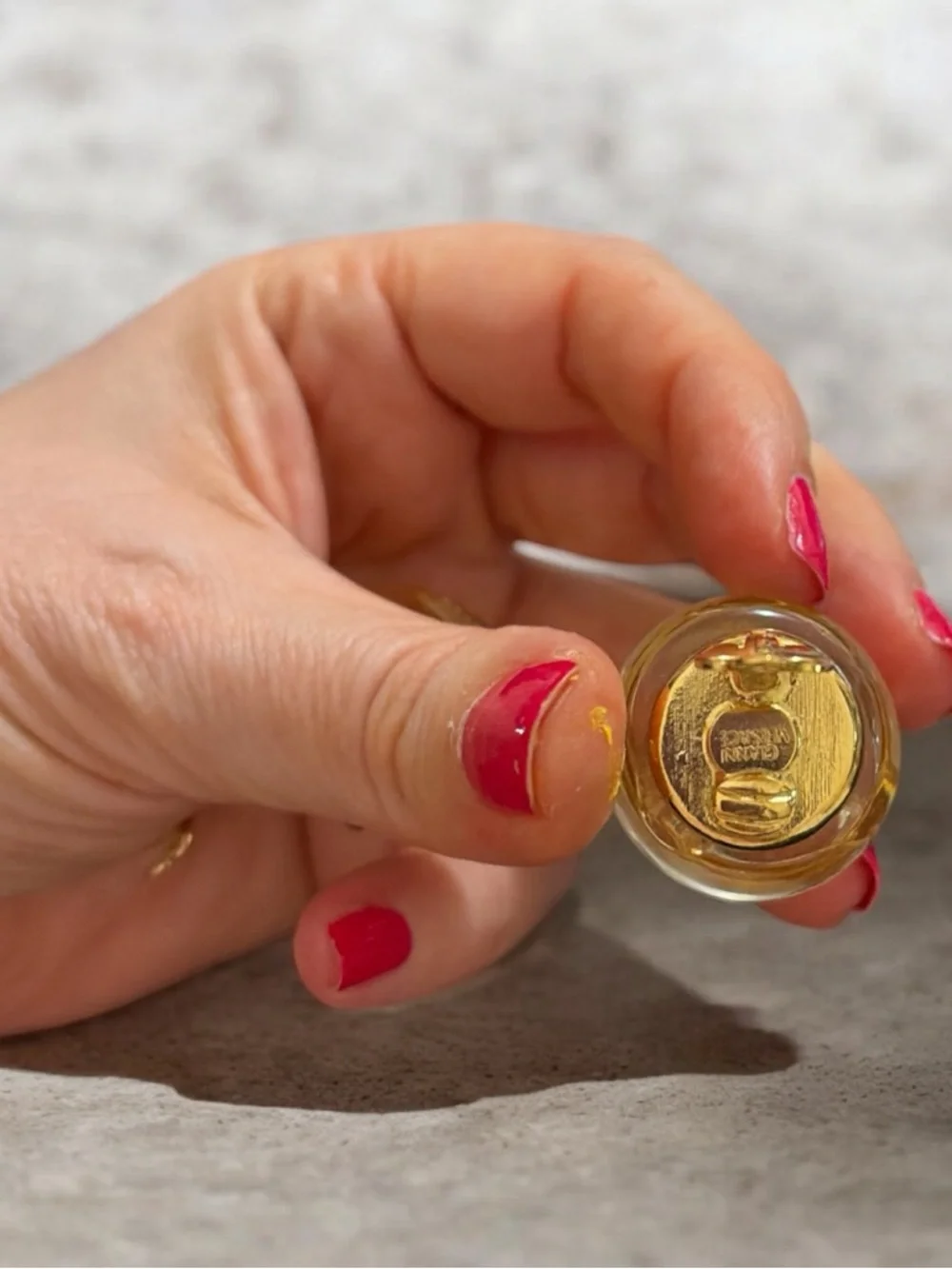 Versace Vintage Gold Medusa Resin Button Earrings - Picture 4 of 7